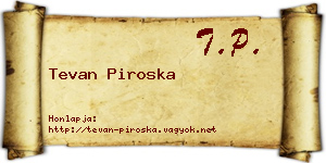 Tevan Piroska névjegykártya