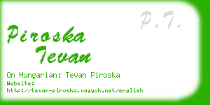 piroska tevan business card